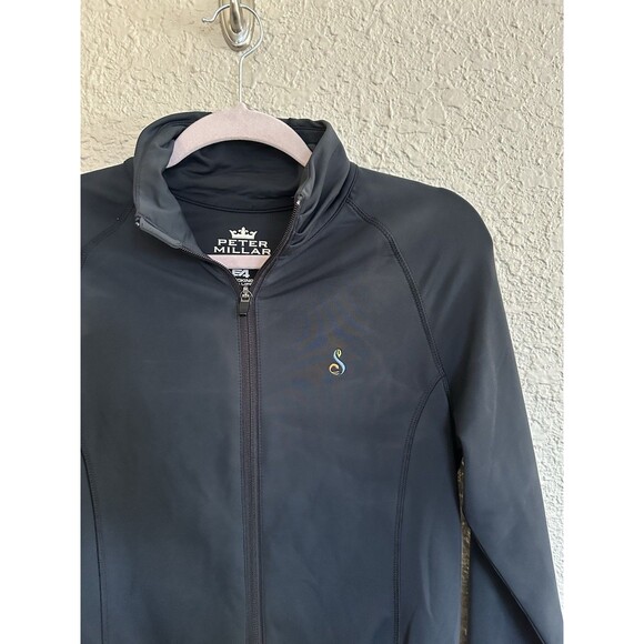 Peter Millar E4 Wicking Womens Medium Full Zip‎ Lightweight Black Jacket - Picture 2 of 7